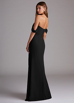 Azazie Saige Bridesmaid Dresses Black A-Line Off the Shoulder Chiffon Convertible Dress image8