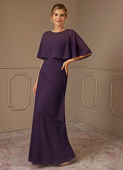 Azazie Bowie Mother of the Bride Dresses Plum A-Line Chiffon Dress image1