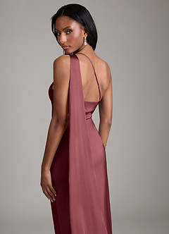 Azazie Galinda Brudtärnklänningar Klä av Sjöjungfru i Stretch Satin Ena axeln Merlot image2