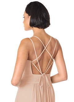 Azazie Farren Bridesmaid Dresses English Rose A-Line Pleated Chiffon Convertible Dress image7