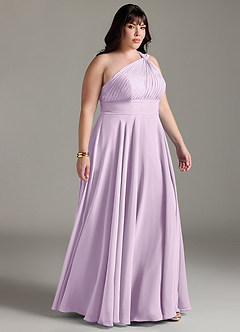 Azazie Charlize Vestidos de madrinha de casamento Vestido Lilás Fosco de Chiffon de Linha A com Um ombro image10