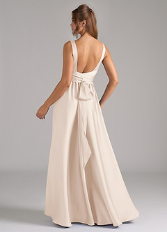 Azazie Kora Bridesmaid Dresses White Alabaster A-Line Pleated Stretch Satin Dress image6