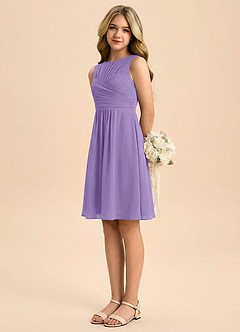 Azazie Skyla Junior Jurk van Chiffon met A-Lijn Geplooid Tahiti image4