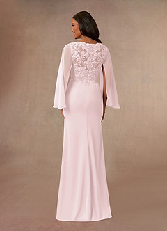 Azazie Perry Mother of the Bride Dresses Mermaid V-Neck Lace Chiffon Floor-Length Dress image3