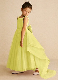 Azazie Pumpkin Flower Girl Dresses Canary A-Line Convertible Tulle Dress image4
