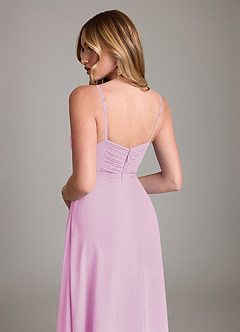 Azazie Terese Bridesmaid Dresses Candy Pink A-Line Pleated Chiffon Dress image7