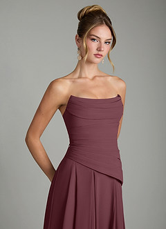 Azazie Gabriela Bridesmaid Dresses Sangria A-Line Corset Chiffon Dress image10