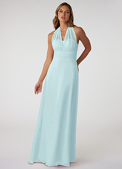 Azazie Fifi Bridesmaid Dresses Sea Glass A-Line Strapless Chiffon Convertible Dress image2