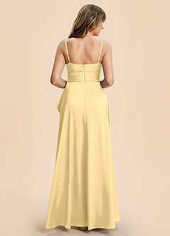 Azazie Naveah Junior Butter A-Line Ruched Stretch Satin Dress image2