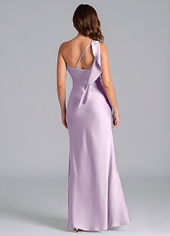 Azazie Driea Bridesmaid Dresses Frosted Lilac Mermaid One Shoulder Stretch Satin Dress image2