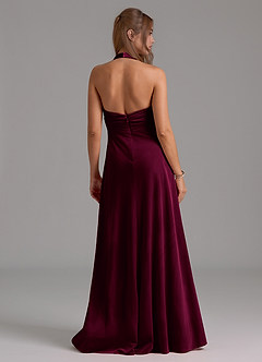 Azazie Tessie Bridesmaid Dresses Cabernet A-Line Pleated Velvet Dress image7