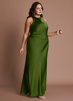 Evadne Olive Green Open Back Dress image4