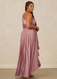 Christian Siriano Bridal for Azazie 1008 Robes de demoiselle d'honneur Robe Trapèze en Satin extensible Ue épaule Rose Poussiéreuse image13