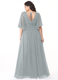 Azazie Temeka Bridesmaid Dresses Dolphin Grey A-Line Ruched Chiffon Dress image8