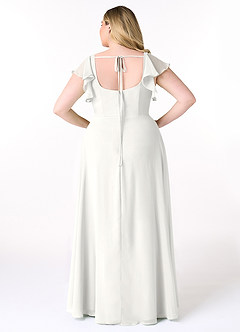 Azazie Bondi Bridesmaid Dresses White A-Line Ruffled Chiffon Dress image8