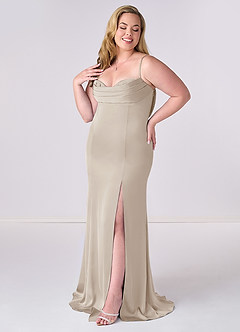 Barbie ♥ Azazie Bridesmaid Dresses Frost Mermaid Corset Stretch Satin Dress image9