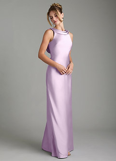 Azazie Aussie Robes de demoiselle d'honneur Robe Fourreau en Satin extensible Plissée Frostiges Flieder image5