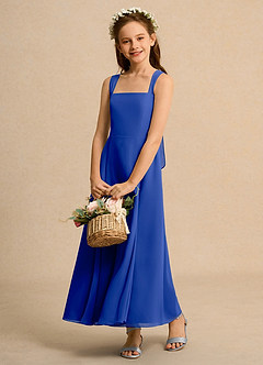 Azazie Tater Junior Formal Flower Girl Klänningar Klä A-Line i Chiffong Plisserad image4