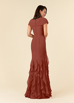Azazie Bailora Mother of the Bride Dresses Auburn Mermaid Ruched Chiffon Dress image3