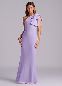 Azazie Yuanna Bridesmaid Dresses Lilac Mermaid One Shoulder Chiffon Dress image4