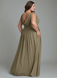 Azazie Novi Bridesmaid Dresses Willow Green A-Line Pleated Chiffon Dress image8