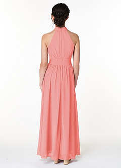 Azazie Iman Junior Linia A Pofałdowany Szyfon Długość podłogi Młodsza druhna Sukienka image2