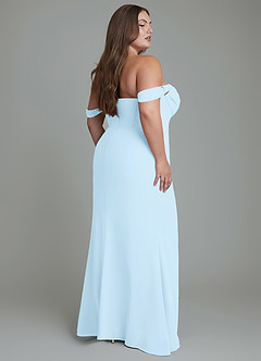 Azazie Johana Abiti da Damigella Abito Convertibile Sirena in Chiffon Spalle Scoperte Azzurro image9