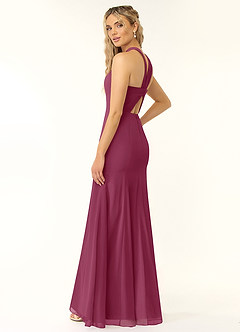 Azazie Rue Robes de demoiselle d'honneur Robe Trapèze en Mousseline de soie Dos nu Mûre image5