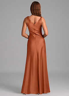 Azazie Nerine Brudtärnklänningar Klä av A-Linje i Stretch Satin Plisserad Cederros image5