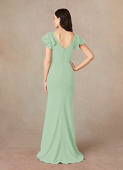 Azazie Peppermint Mother of the Bride Dresses Dusty Sage Mermaid Scoop Ruched Stretch Crepe Dress image4