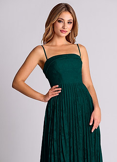 Azazie Mariana Bridesmaid Dresses Pine A-Line Strapless Floral Burnout Convertible Dress image2