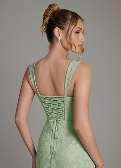 Azazie Agustina Bridesmaid Dresses Dusty Sage Mermaid Corset Floral Burnout Dress image2