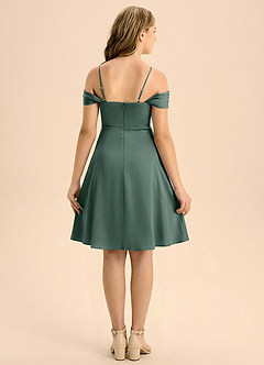 Azazie Anselie Junior Klä av A-Line i Stretch Satin Plisserad image2