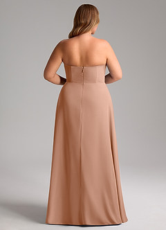 Azazie Wren Bridesmaid Dresses Champagne Rose A-Line Side Slit Chiffon Convertible Dress image15