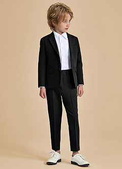 front Oliver Boys Black 2-Piece Suit