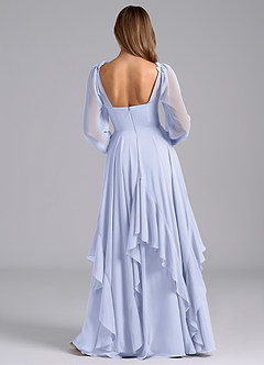 Azazie Karan Bridesmaid Dresses Lavender A-Line Long Sleeve Chiffon Dress image2