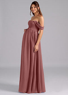 Azazie Saige Maternity Bridesmaid Dresses A-Line Pleated Chiffon Floor-Length Dress image5