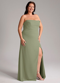 Azazie Leonis Bridesmaid Dresses Pistachio Sheath Strapless Chiffon Convertible Dress image14