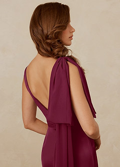Christian Siriano Bridal for Azazie 1011 Bridesmaid Dresses Mulberry Mermaid Bow Stretch Satin Dress image10