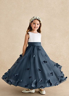 Azazie Vi Flower Girl Dresses Neptune A-Line Sleeveless Tulle Dress image8