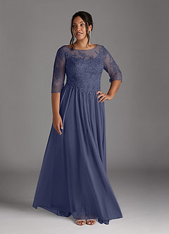 Azazie Harriet Mother of the Bride Dresses Stormy A-Line Scoop lace Mesh Dress image7