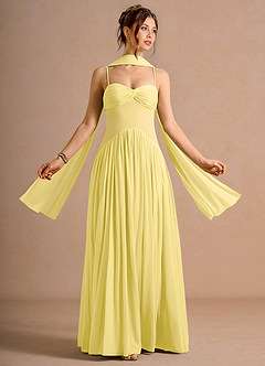 Robe Longue Jaune Pastel Avelis image3