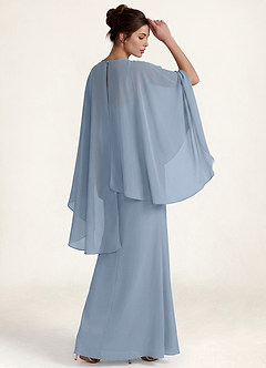 front Azazie Asymmetrische chiffon sjaal in bijpassende kleur