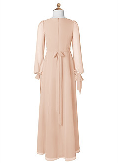 Azazie Leonia Junior A-Linie mit Taschen Chiffon Kleid Englisches Rosa image8