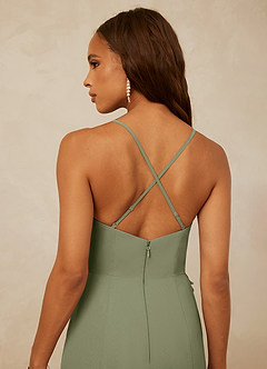 Christian Siriano Bridal for Azazie 1006 Bridesmaid Dresses Pistachio Mermaid Ruched Chiffon Dress image7