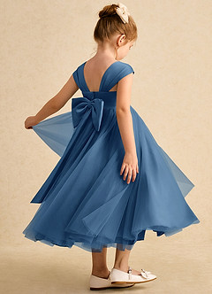 Azazie Chickadee Abiti da Ragazza di Fiori Abito Principessa in Raso Opaco Scollo a Cuore Crepuscolo image1