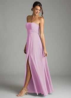 Azazie Tamira Suknie dla druhen Linia A Pofałdowany Szyfon Do ziemi Sukienka image3