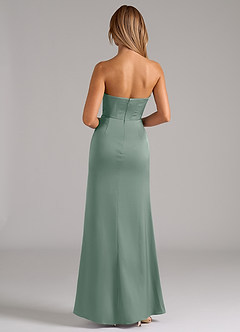 Azazie Johana Robes de demoiselle d'honneur Robe Sirène Convertible en Satin extensible Épaule décolletée Sauge D'argent image7