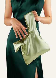 front Pochette à dragonne en satin noué