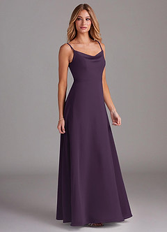 Azazie Daenerys Brautjungfernkleider A-Linie Kutte Chiffon Kleid Pflaume image5